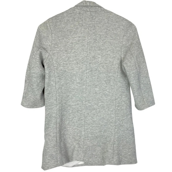 Monrow Knit Blazer Jacket Double Breasted Womens XS Heathered Grey Sweatshirt - Picture 2 of 12